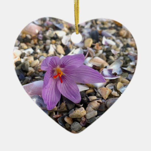 Krokus Heart Ceramic Ornament (Voorkant)