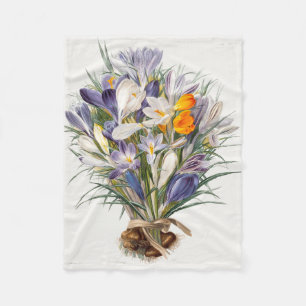 Krokus Lente Bloem Bloemen Kunst Fleece Deken