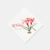 Krokus waterverf rode bruiloft servetten (Hoek)