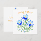 Krokusbloem op witte kaart (Voorkant / Achterkant)