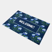 Krokusbloemen blauw deurmat (Schuin)