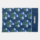 Krokusbloemen blauw theedoek (Horizontaal)