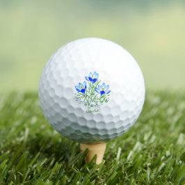 Krokusbloemen met tekstwaarde golfballen