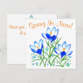 Krokusbloemen op witte platte kaart (Voorkant / Achterkant)