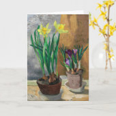 Krokussen en narcissen in potten | Christopher Woo Kaart (Gele Bloem)