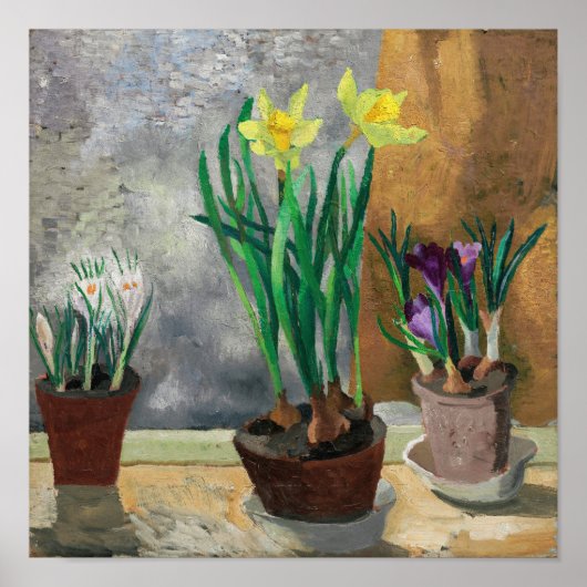 Krokussen en narcissen in potten | Christopher Woo Poster (Voorkant)