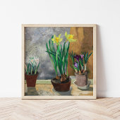 Krokussen en narcissen in potten | Christopher Woo Poster