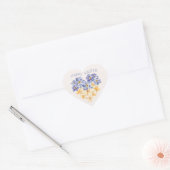 Krokussen en narcissen Paasbloemen Hart Sticker (Envelop)