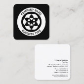 Kromcirkel - zwart vierkante visitekaartje (Voorkant / Achterkant)