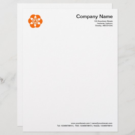 Kromcirkelsymbool 02 - Oranje Briefhoofd Ontwerp (Voorkant / Achterkant)