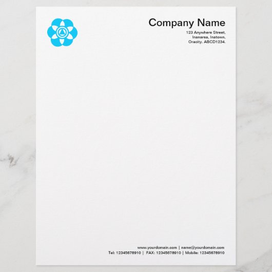 Kromcirkelsymbool 02 - Sky Blue Gepersonaliseerd Briefhoofd (Voorkant)