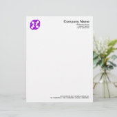 Kromcirkelsymbool 03 - Paars Briefhoofd Sjabloon (Staand voorkant)