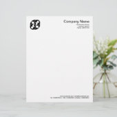 Kromcirkelsymbool 03 - zwart gepersonaliseerd briefhoofd (Staand voorkant)