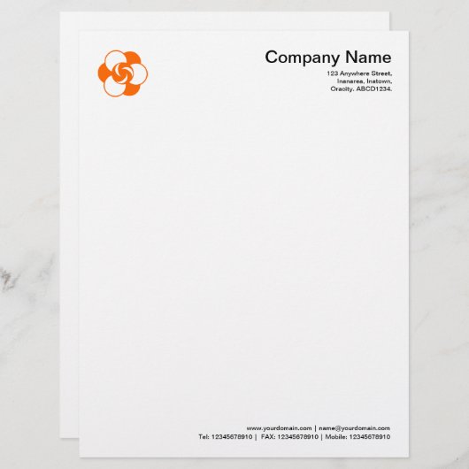 Kromcirkelsymbool 04 - Oranje Briefhoofd Ontwerp (Voorkant / Achterkant)