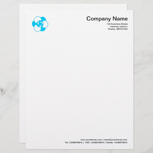 Kromcirkelsymbool 04 - Sky Blue Persoonlijk Briefhoofd (Voorkant / Achterkant)