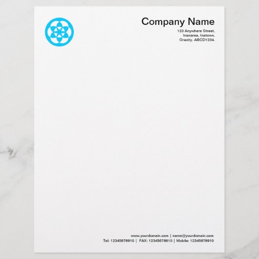 Kromcirkelsymbool - Sky Blue Gepersonaliseerd Briefhoofd (Voorkant)