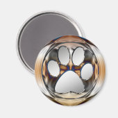 KROME EN SILVER PAW PRINT MAGNEET (Voorkant / Achterkant)
