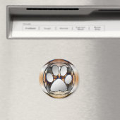 KROME EN SILVER PAW PRINT MAGNEET (Insitu (Vaatwasser))