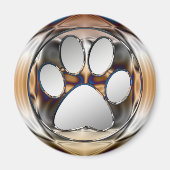 KROME EN SILVER PAW PRINT MAGNEET (Voorkant)
