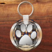 KROME EN SILVER PAW PRINT SLEUTELHANGER (Voorkant)
