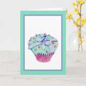 kromme cupcake-Kaart Kaart (Gele Bloem)