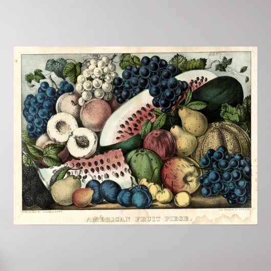  kromme en Ives American Fruit Piece Poster (Voorkant)