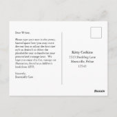 kromme kat, kromme Mannen Briefkaart (Achterkant)