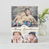  kromme kerstfoto's collage feestdagenkaart (Staand voorkant)