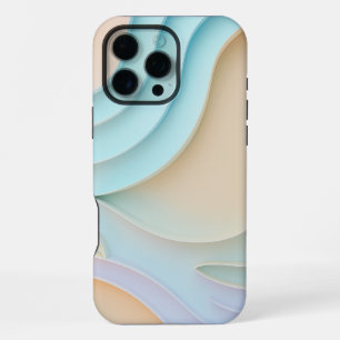 Kromme lijnen en vormen in pasteltinten met kopiee iPhone 16 pro max hoesje