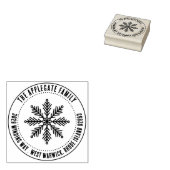 Kromme tekst Snowflake Winternaam & adres Rubberstempel (Gestempeld)