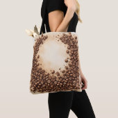 Kromme van koffiebonen tote bag (Dichtbij)