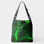 Krommen en vouwen groen gekleurd op donkere achter crossbody tas (Voorkant)