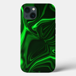 Krommen en vouwen groen gekleurd op donkere achter iPhone 13 hoesje