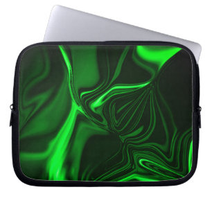 Krommen en vouwen groen gekleurd op donkere achter laptop sleeve
