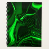Krommen en vouwen groen gekleurd op donkere achter planner (Voorkant)