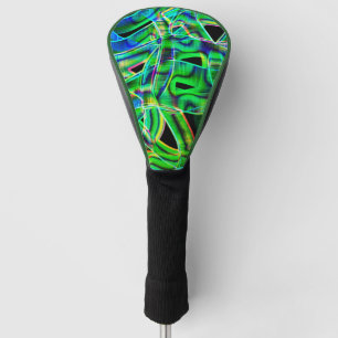 Krommen, gekleurde en groene neon of opluchting golfheadcover