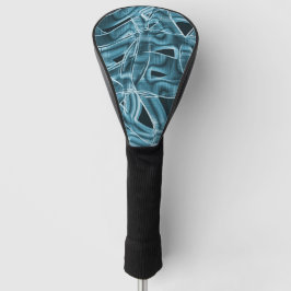 Krommen van lint, blauwe neon met reliëf en overla golfheadcover