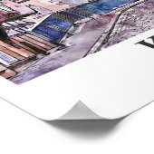 Kronach Duitsland Reizen Waterverf Hand getekend Poster (Hoek)