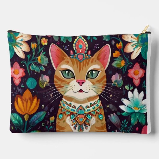 Kronen Bejeweled Cat Print Cut Naaizak Etui (Achterkant)