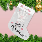 Kronen en Roze Sneeuwvlokken Eerste Kerstmis Kleine Kerstsok