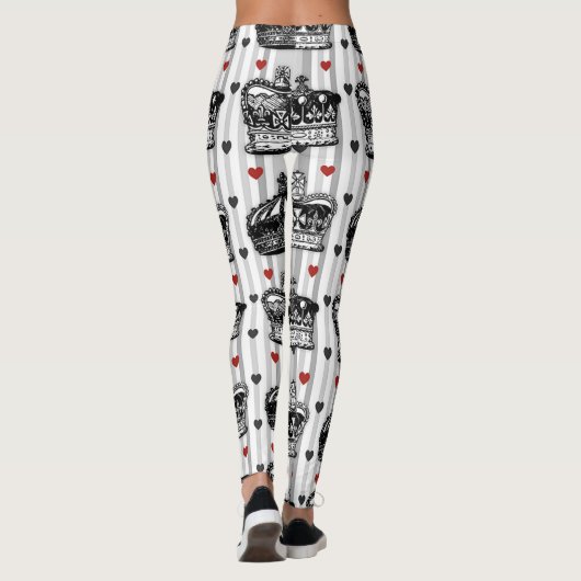  kronen harten Stripes patroon Leggings (Achterkant)