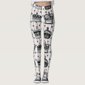  kronen harten Stripes patroon Leggings (Voorkant)