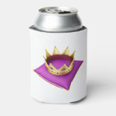 Kronen koninklijk goud op paarse kussen blikjeskoeler (Blikje Achterkant)