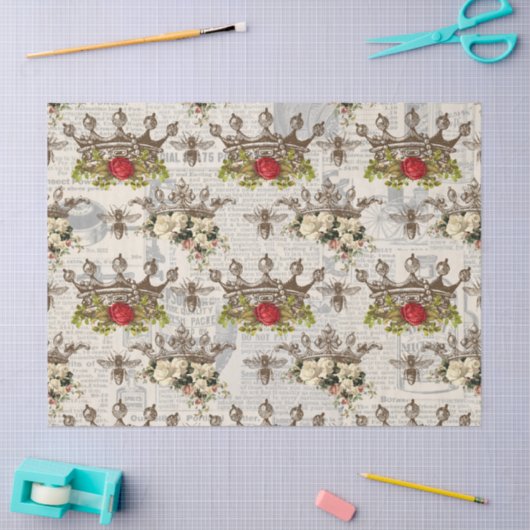  kronen met bijen ontkoppelen tissuepapier (Craft)