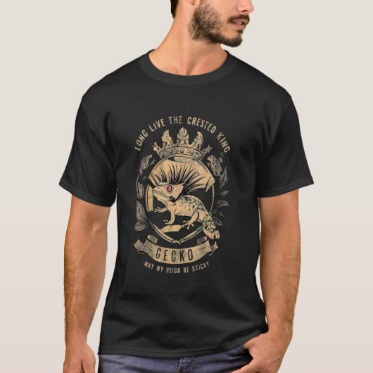 Kronengecko long live the crested king, gecko, may t-shirt (Voorkant)