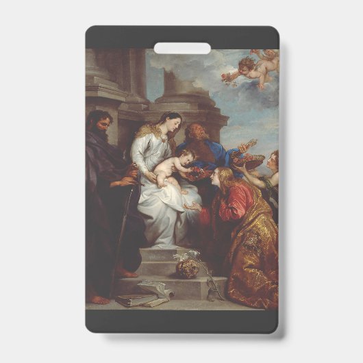 Kroning van de heilige Rosalia door Anthony van Dy Badge (Voorzijde)