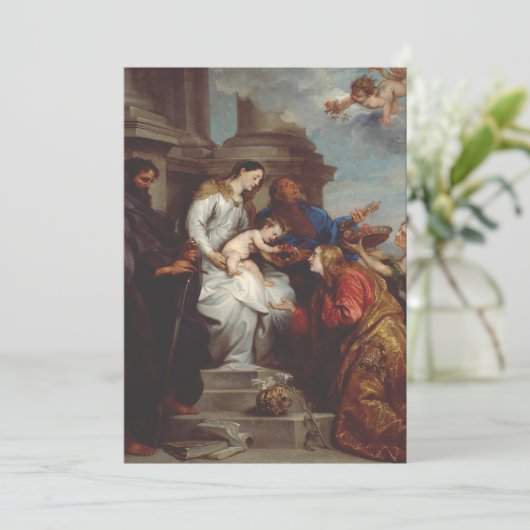 Kroning van de heilige Rosalia door Anthony van Dy Kaart (Staand voorkant)