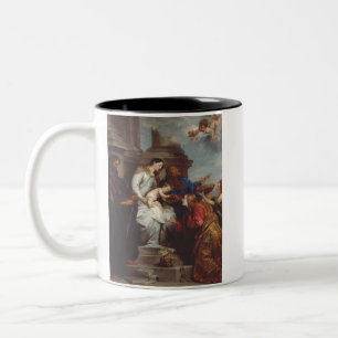 Kroning van de Heilige Rosalia door Anthony van Dy Tweekleurige Koffiemok