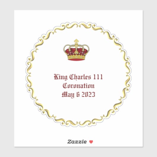 Kroning van Koning Charles 111 6 mei 2023 Sticker (Vel)
