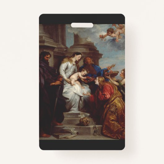 Kroning van Sint Rosalia door Anthony van Dyck Badge (Voorkant)